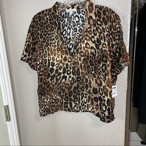 Charlotte Russe Cheetah Print Button Up
